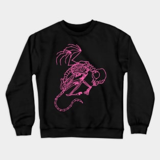 Pink cat skeleton Crewneck Sweatshirt